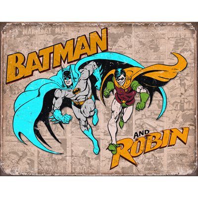 Enseigne metal Batman Robin 16x12