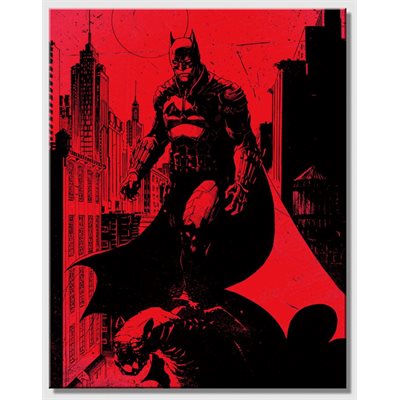 Enseigne metal Batman rouge