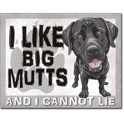 Big Mutts Dog 16x12 Metal Sign