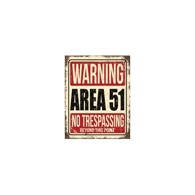 Area 51 metal sign