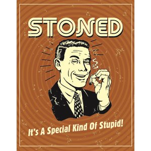 Stoned metal sign