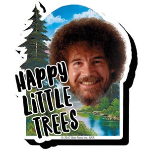 Funky BOB ROSS HAPPY LITTLE TREES magnet