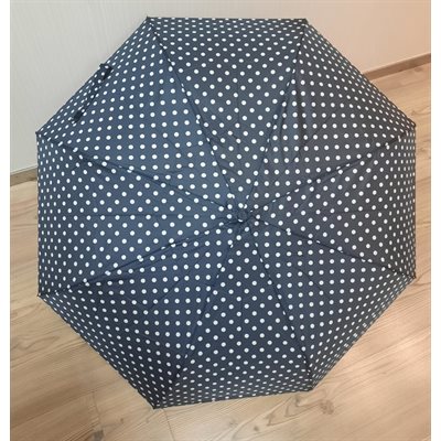 Black umbrella with white dots