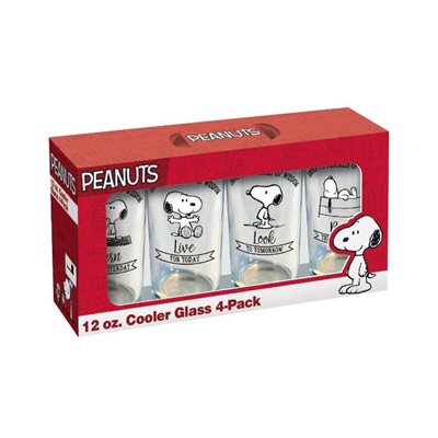 Classic Snoopy 4 pack glasses 12oz