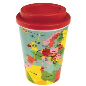 Mug voyage plastique carte du monde