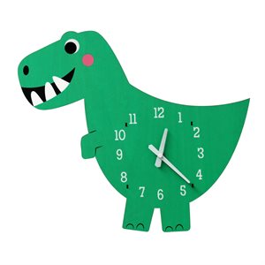 Horloge murale bois Dinosaure