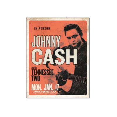 Enseigne metal Johnny Cash 12x16