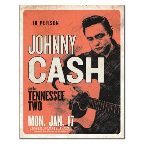 Enseigne metal Johnny Cash 12x16