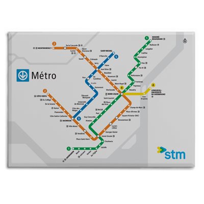 Aimant plan metro STM blanc