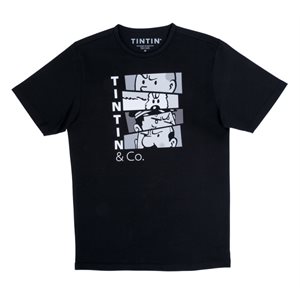 T-shirt Tintin et co noir L