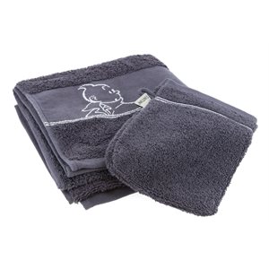 Grey towel & wash cloth 50x100 & 15x21cm