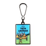 Porte-cle metal Tintin en Amerique