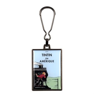 Porte-cle metal Tintin en Amerique colo.