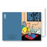 Cahier de notes Tintin buvant son the