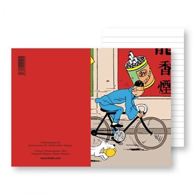 Cahier de notes 82x125mm Tintin a velo
